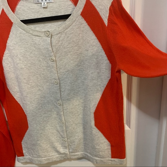 Cabi Two-Tone Hourglass Cotton Cardigan #192 - Picture 4 of 8